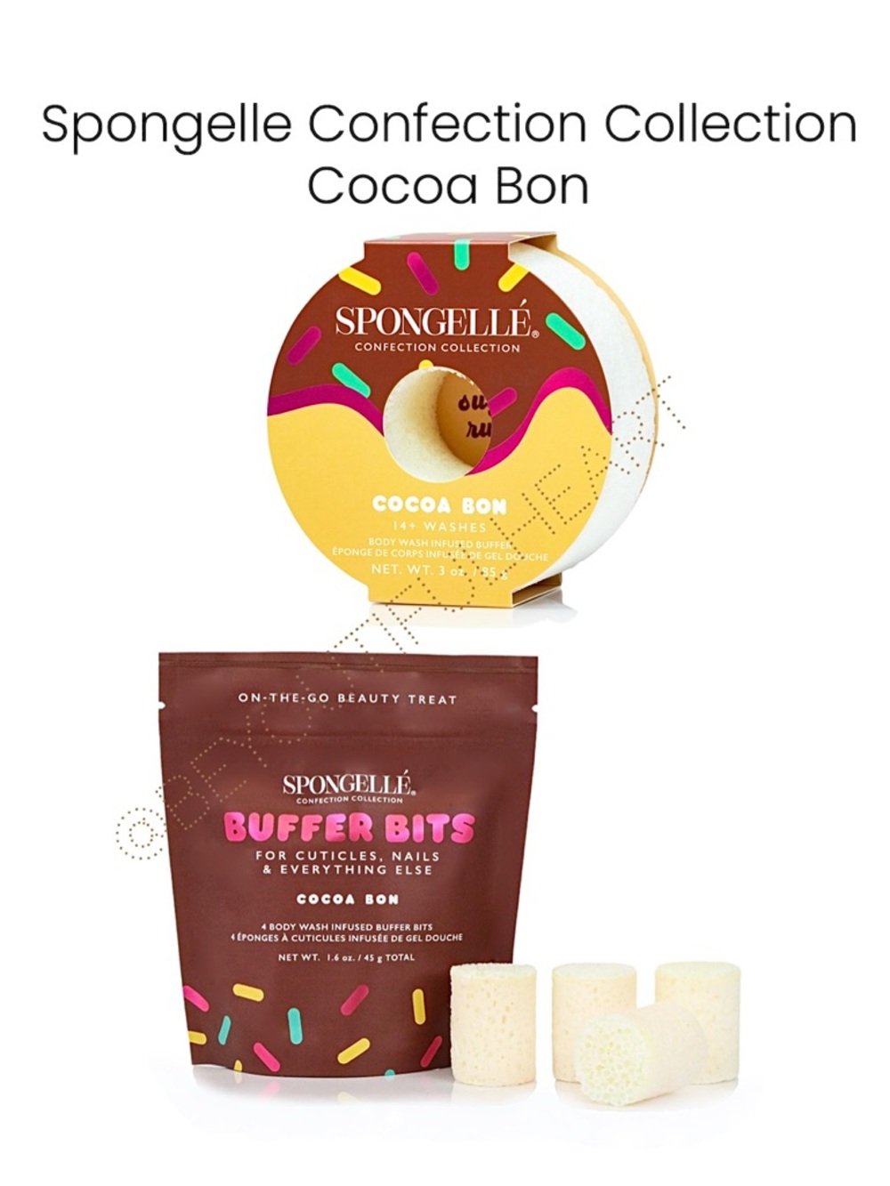 Spongelle Confection Collection Duo - Cleansing Buffer and Mini Buffer Bits